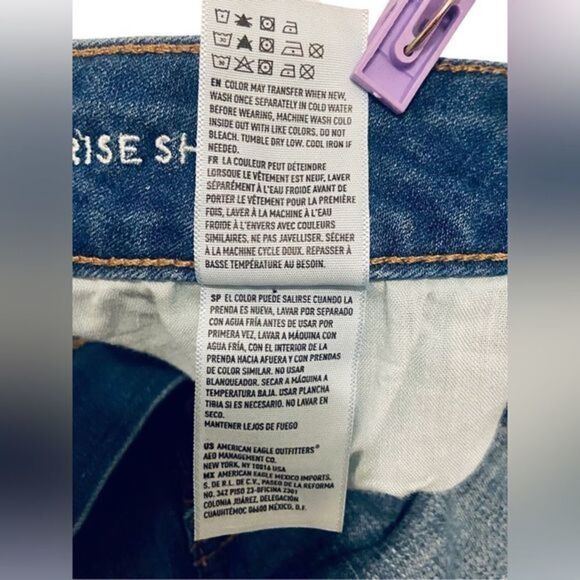 Women’s American Eagle hi-rise shortie AOE‎ super stretch Jean shorts Sz 6 - Picture 10 of 13